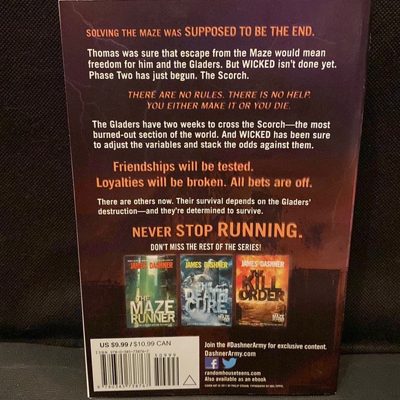 James Dashner- “The Maze Runner Series- The Scorch Trials” (Book 2)used - Picture 2 of 7